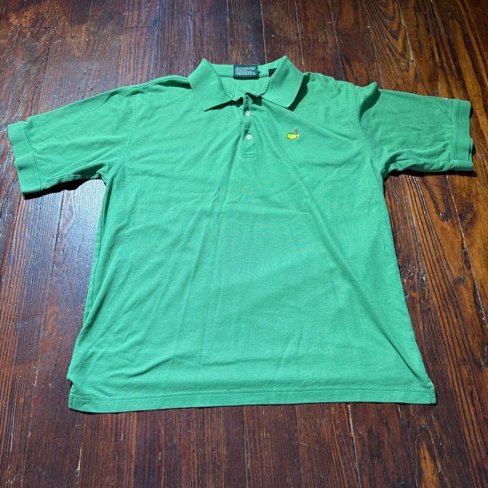 Vintage Masters Collection Polo Shirt Mens Large Green 60s Two Ply Mercerized